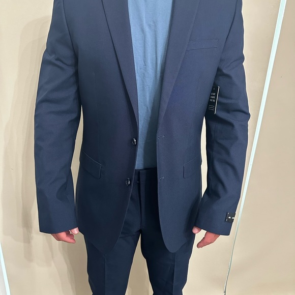 EXPRESS Extra Slim Navy Wool-Blend Modern Tech Suit NWT - Picture 8 of 15